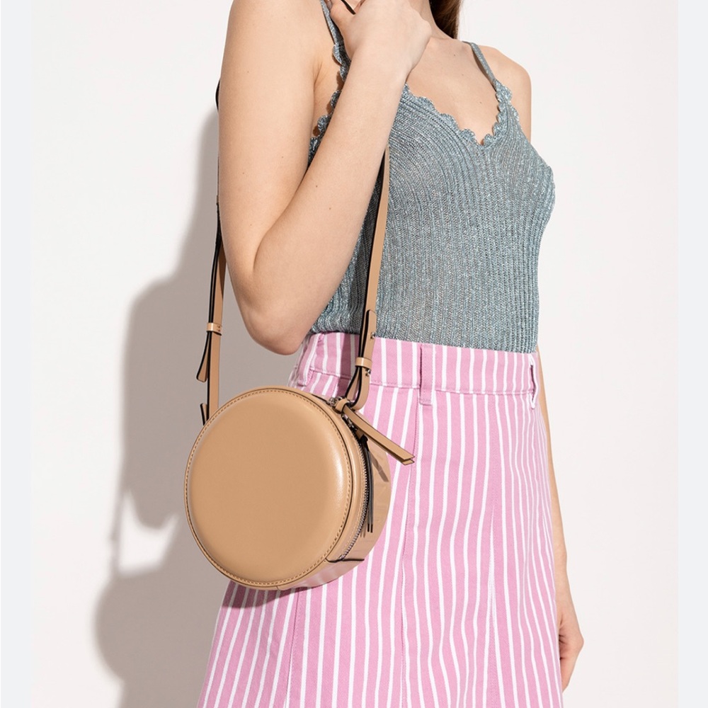 NWOT Ganni Round Logo Bag